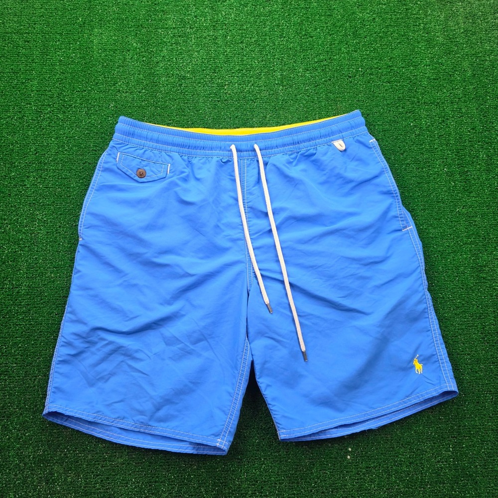 Polo Ralph Lauren Traveler Swim Trunks Mens Large Blue Board Shorts Mesh Beach